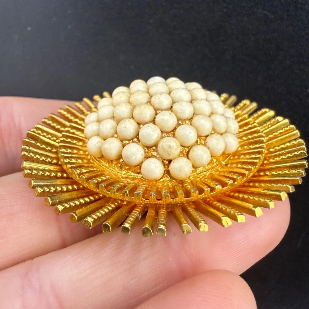 Vintage‎ Atomic Brooch Lot of 2 Gold Tone